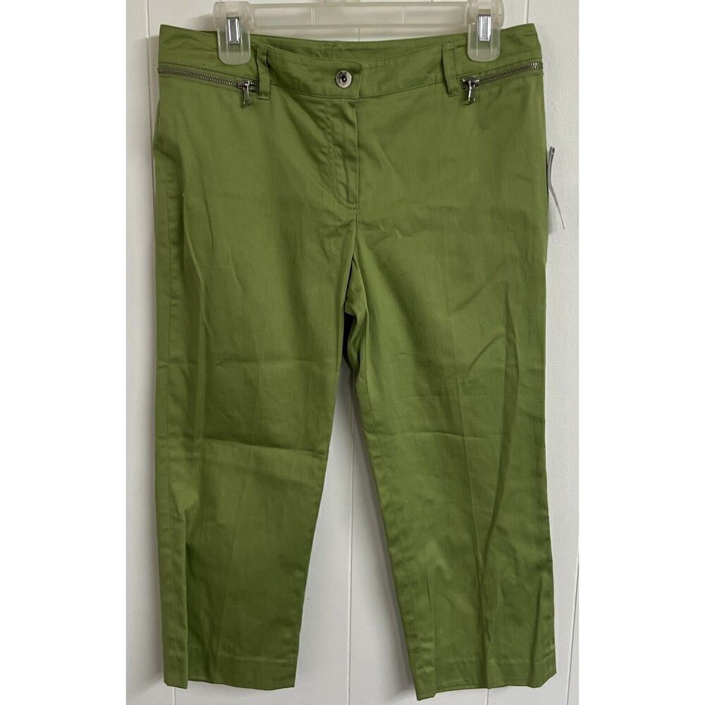 NWT Women’s Size 6 New Directions Color Green Apple Capri Pants‎ Stretch